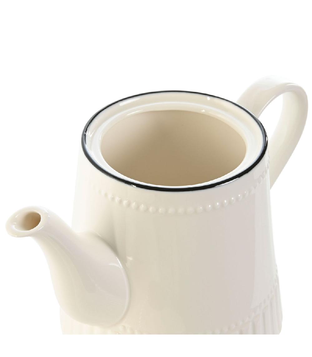 Wadiga Théière En Porcelaine Blanche Et Noire 1L
