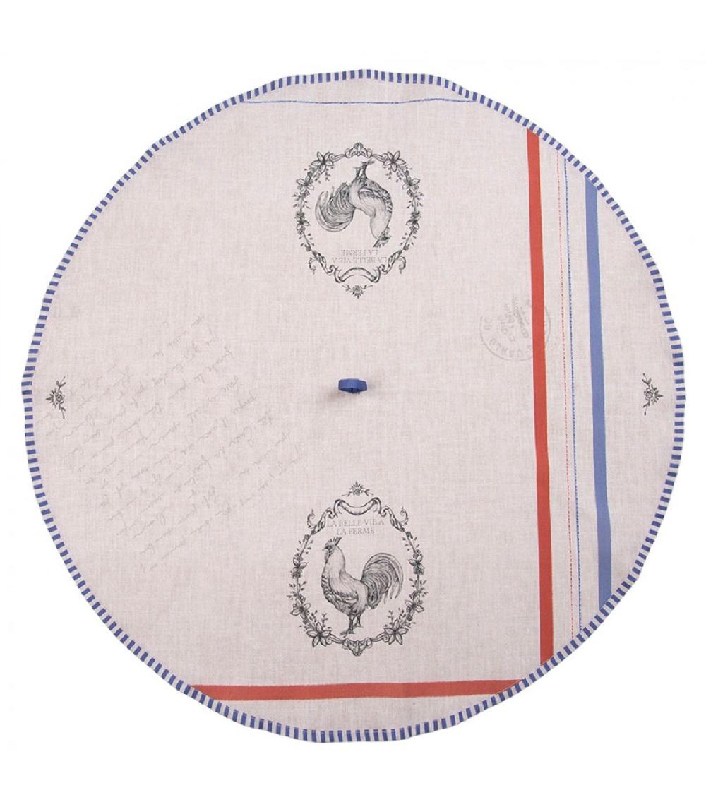Wadiga Torchon Rond 100% Coton Beige Coq 80cm