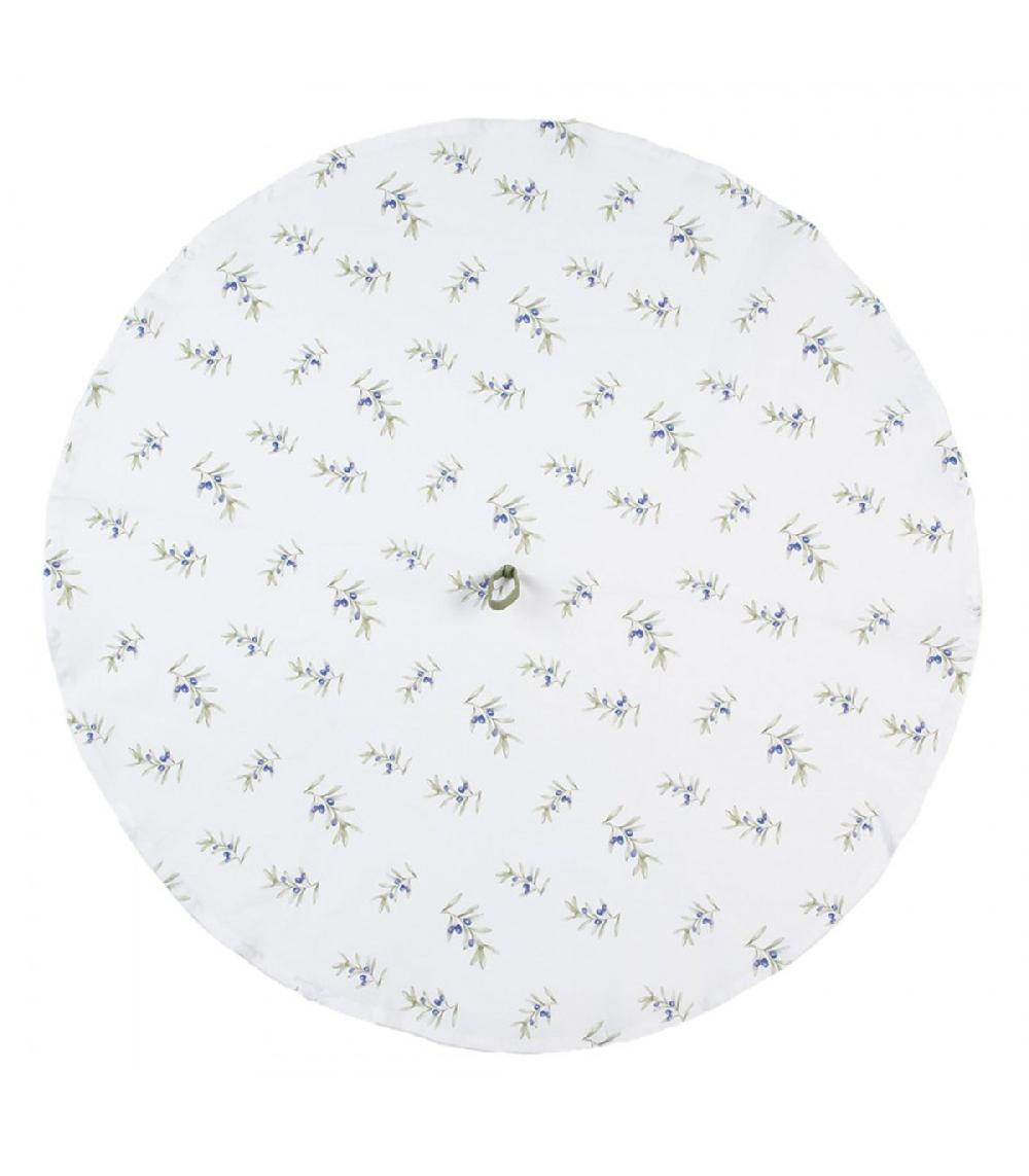 Wadiga Torchon Rond 100% Coton Blanc Olives 80cm