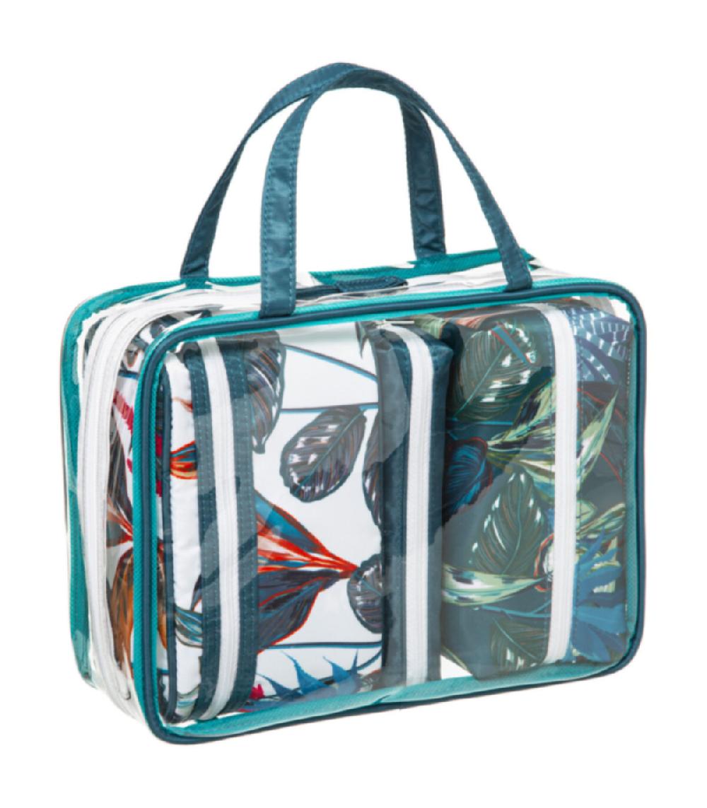 wadiga Trousse de toilette x4 feuillage exotique