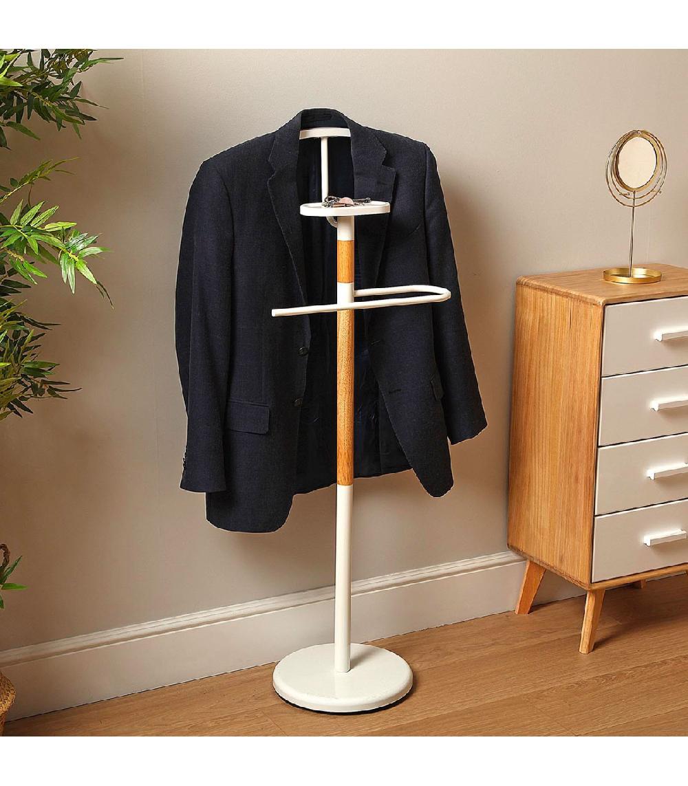 Wadiga Valet De Nuit Bois Et Blanc 46.5x29x112cm