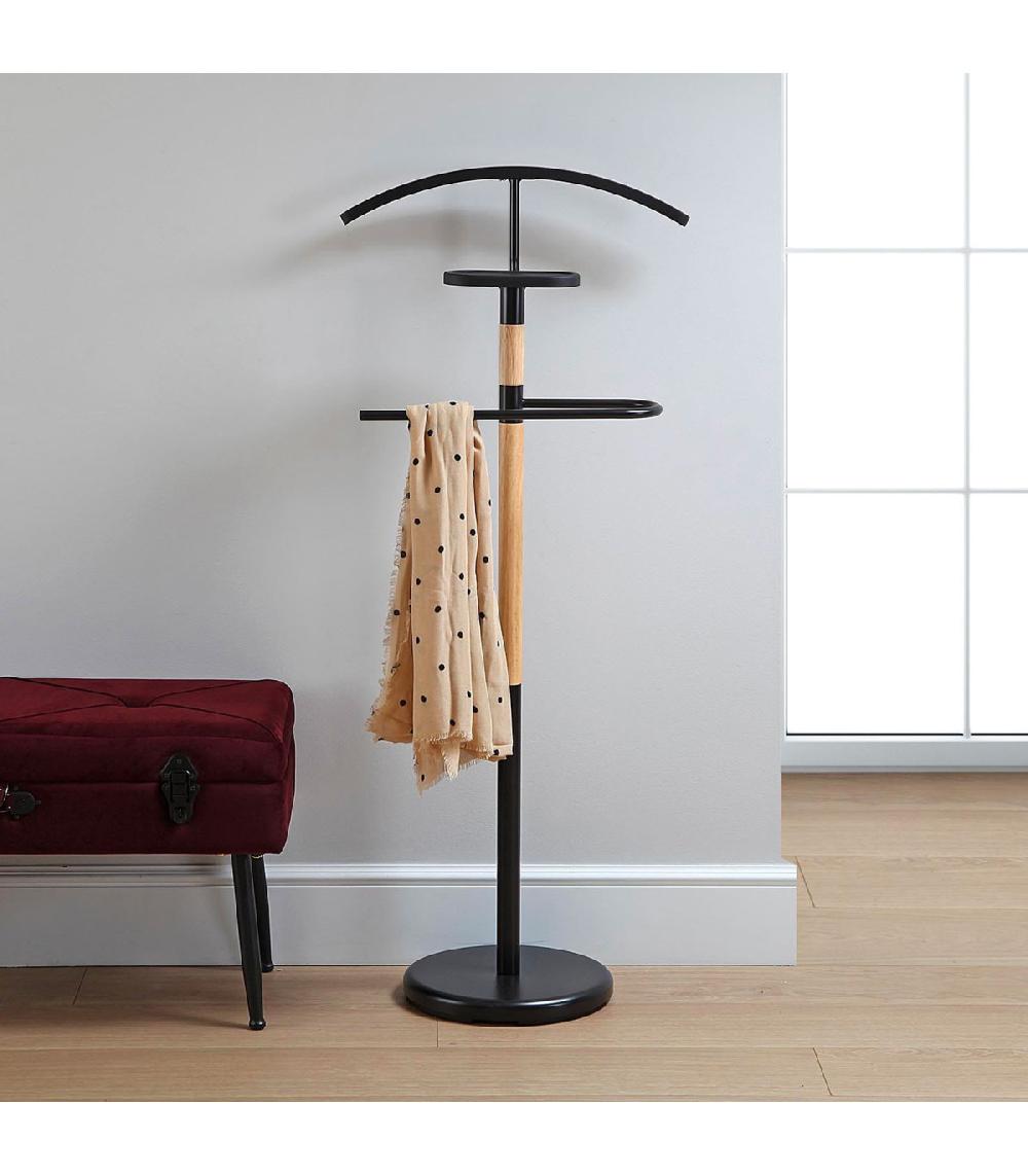 Wadiga Valet De Nuit Bois Et Noir 46.5x29x112cm