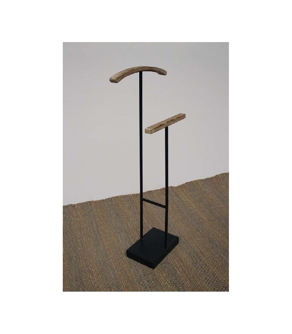Wadiga Valet De Nuit Métal Noir Et Bois