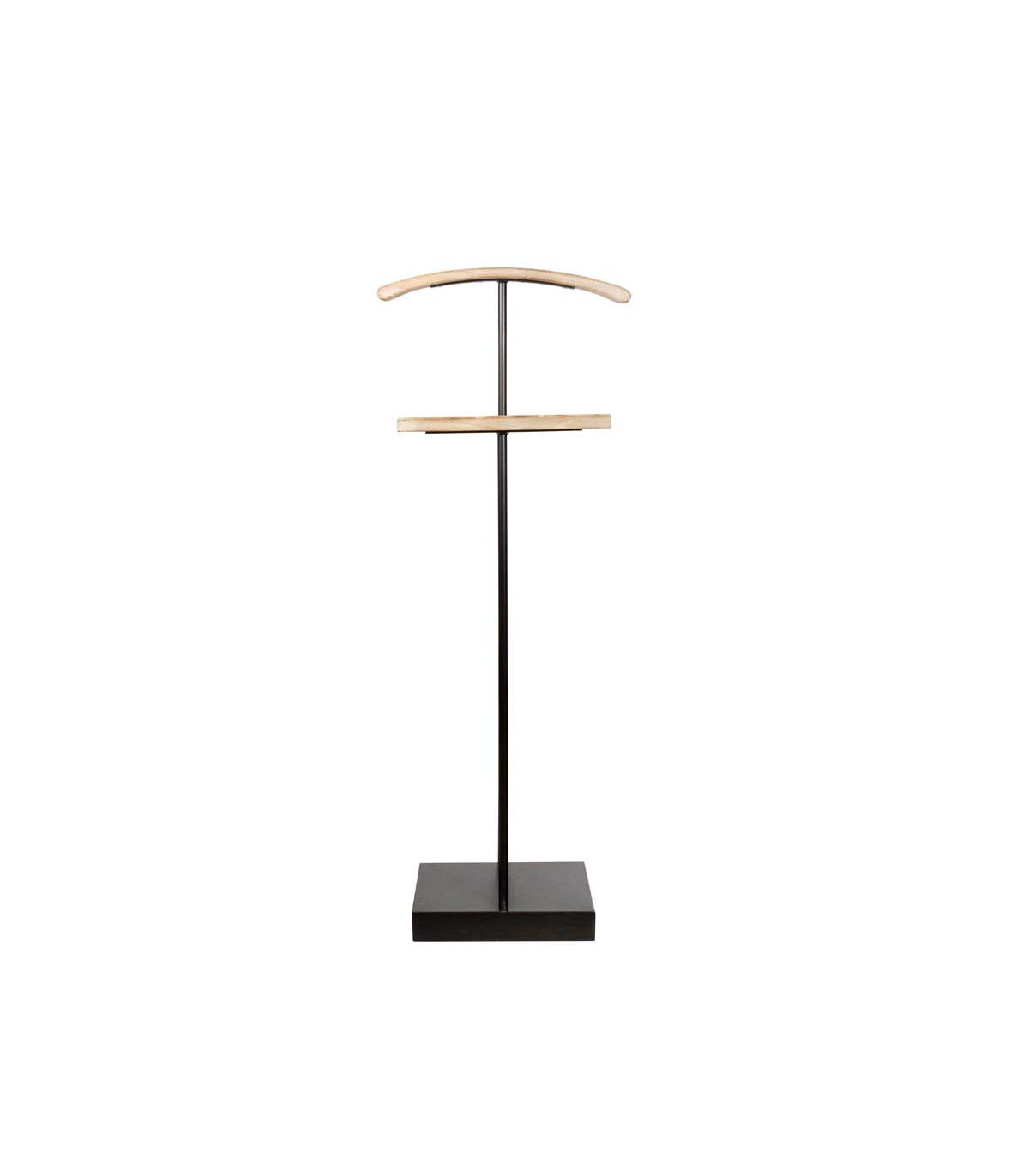 wadiga Valet de nuit Métal Noir et Bois