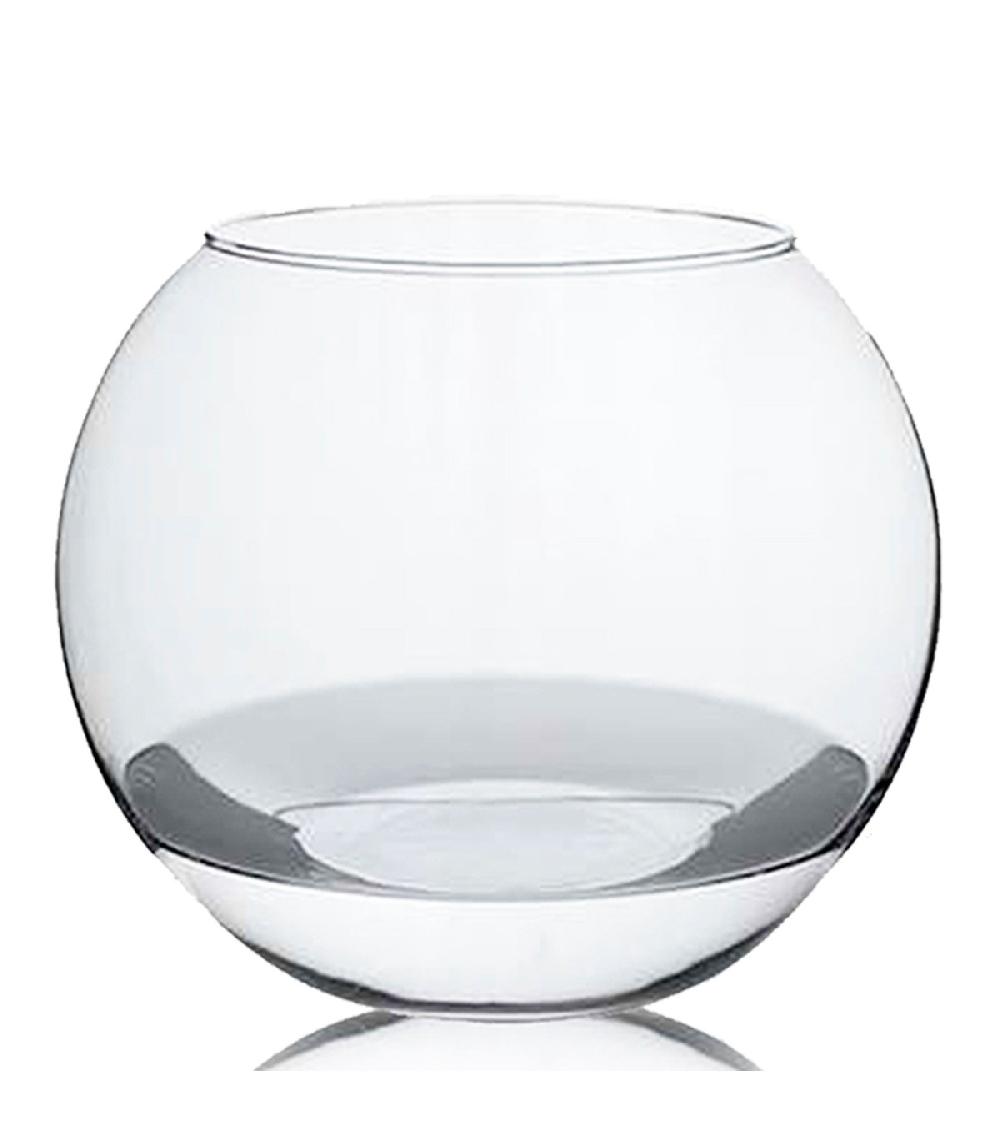 wadiga Vase boule en verre transparent 24x24x20cm
