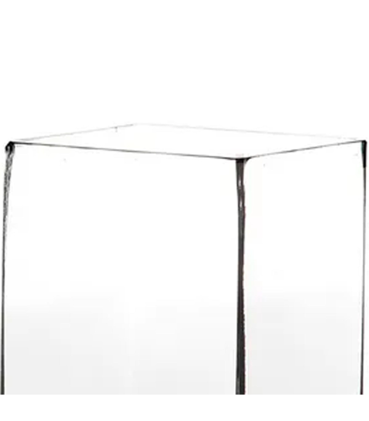 Wadiga Vase Carré En Verre Transparent 10x10x18cm
