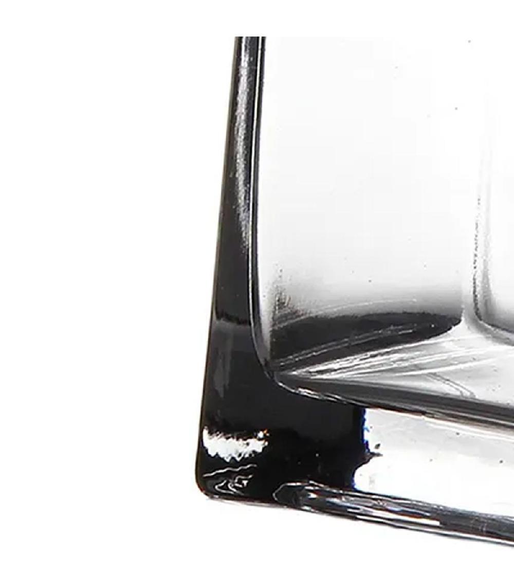 Wadiga Vase Carré En Verre Transparent 10x10x18cm