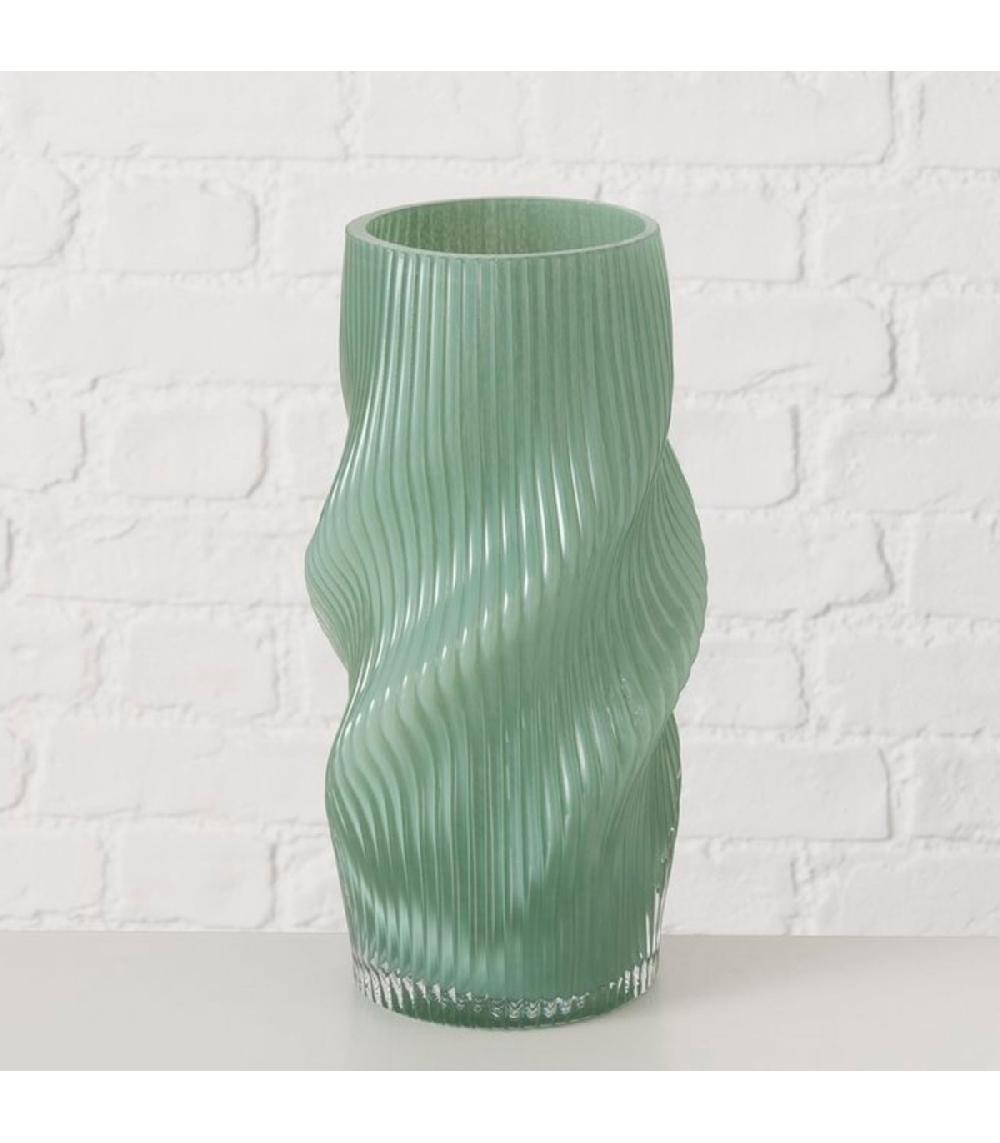 Wadiga Vase Design En Verre Vert 15.5x15.5x30cm