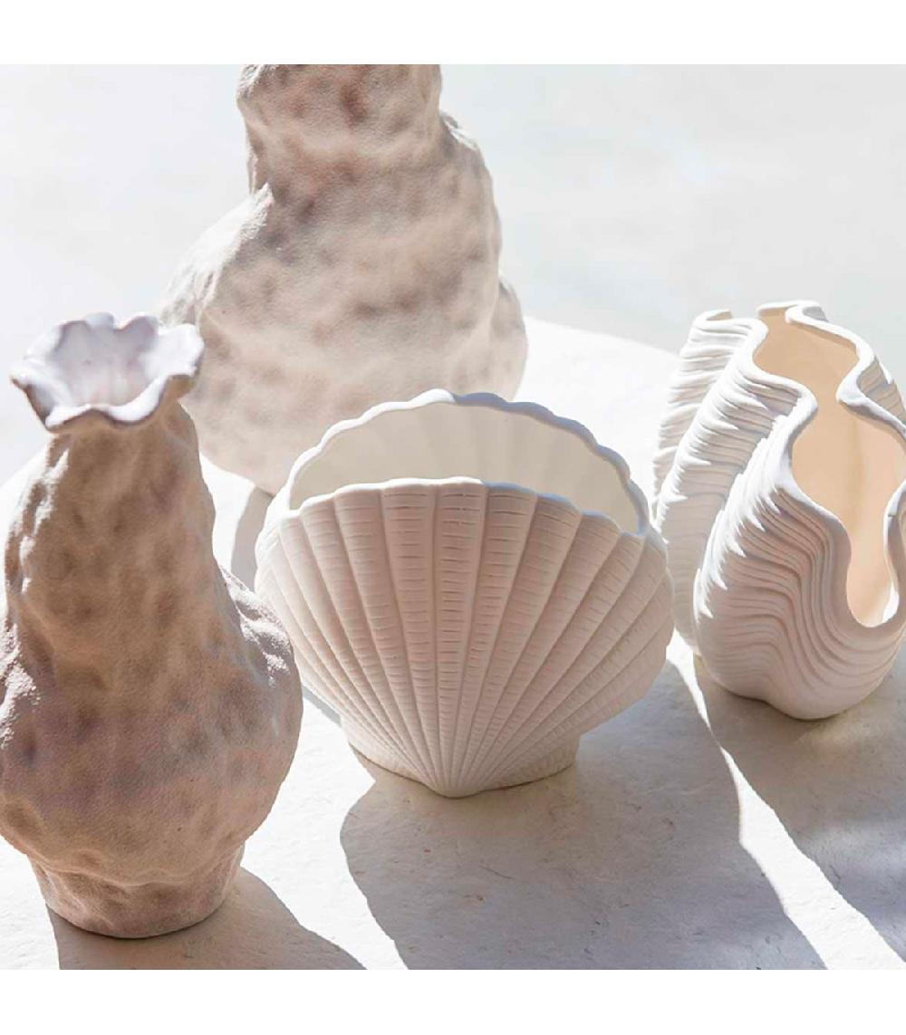 Wadiga Vase Dolomite Coquillage 19x12x15cm