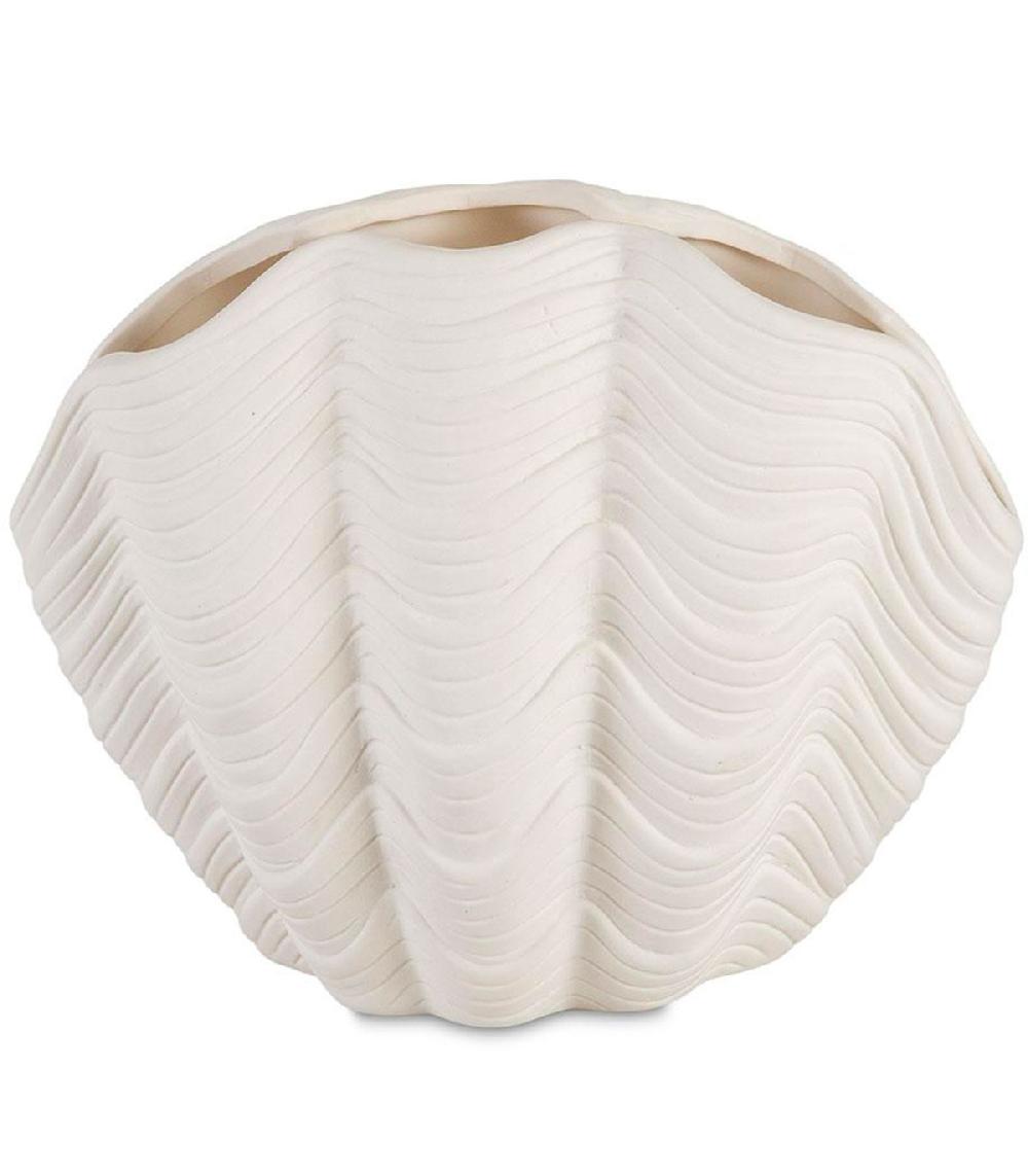 wadiga Vase dolomite coquillage 19x12x15cm