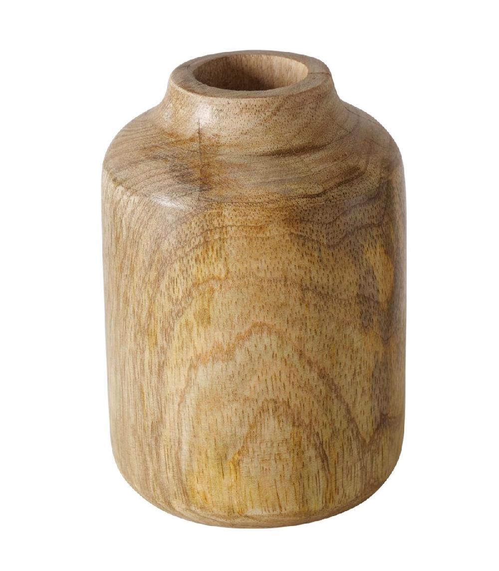 wadiga Vase en bois de manguier 7x7x10cm