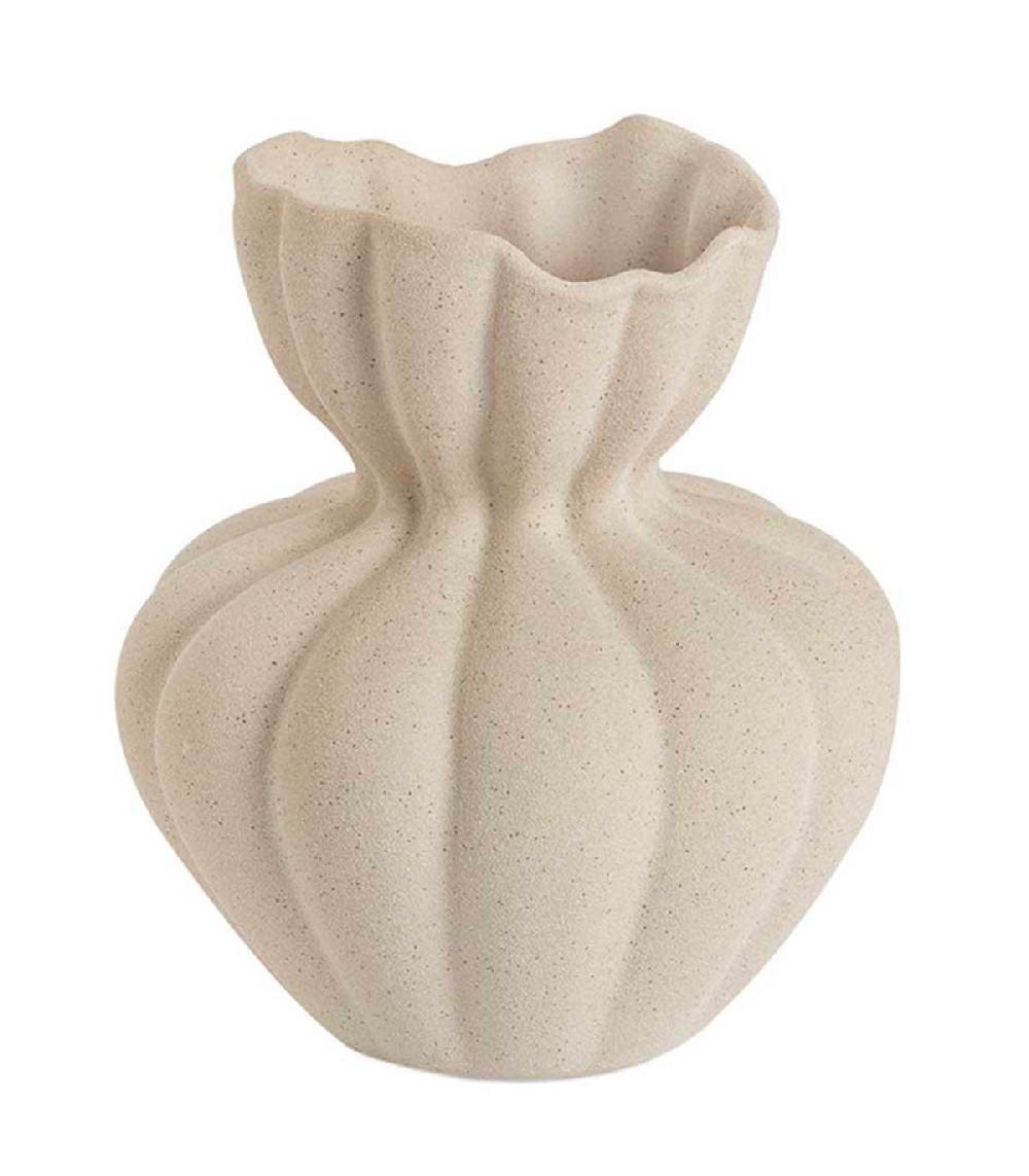 wadiga Vase en céramique beige 17x17x19.5cm