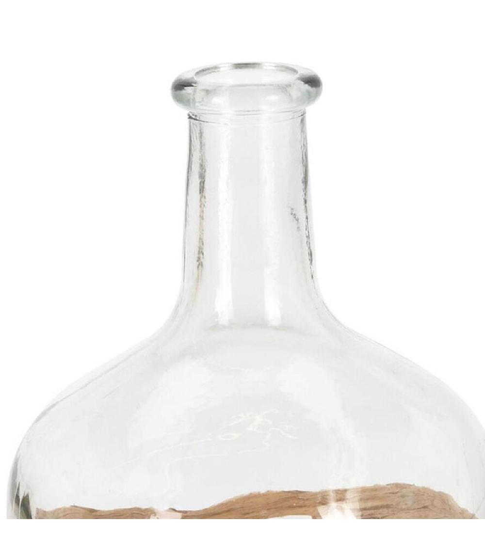 Wadiga Vase En Verre Avec Rotin 15x15x24cm