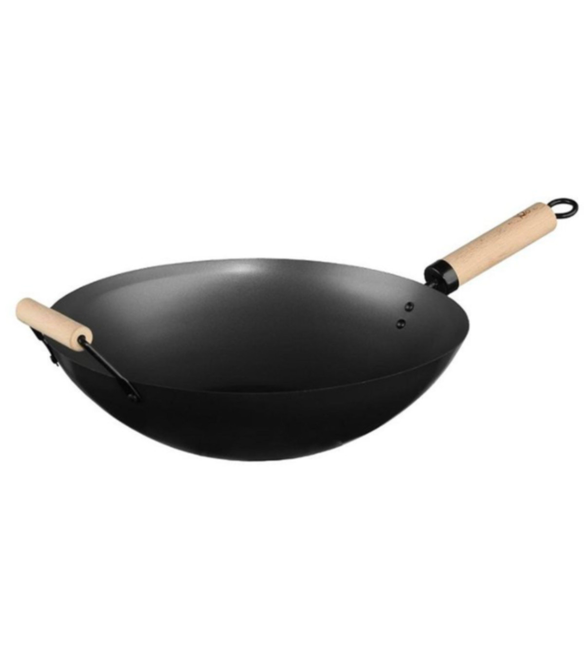 wadiga Wok anti-adhésif manche en Bois - Diam. 35cm