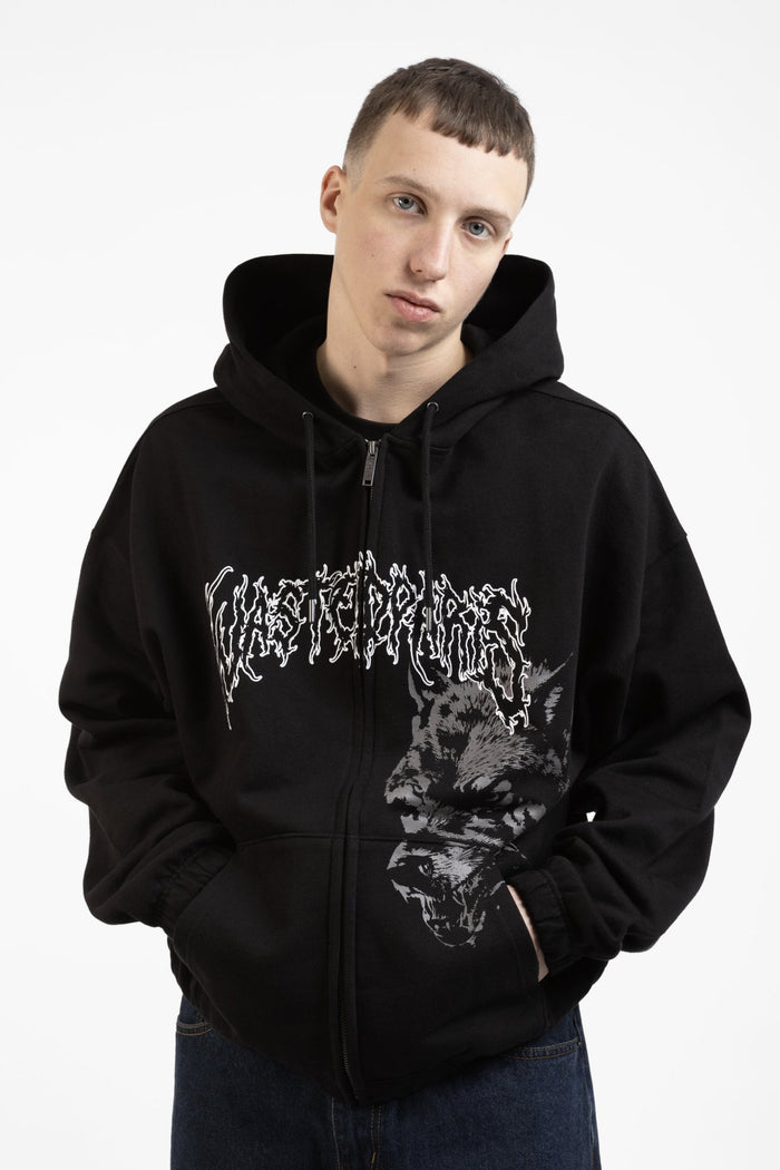 Wasted Hoodie Zip Boxy Varg