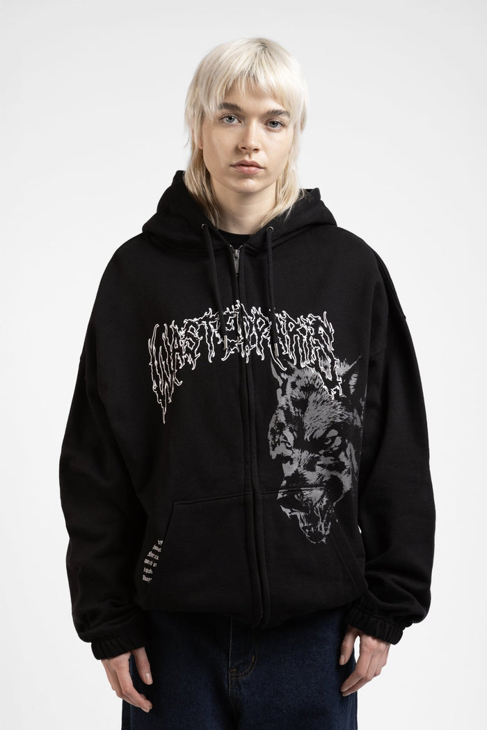 Wasted Hoodie Zip Boxy Varg