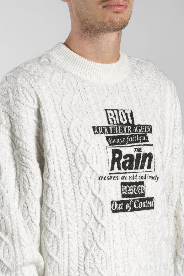 Wasted Pull Cable Knit Rain
