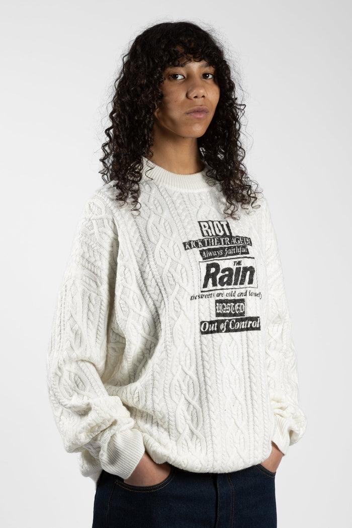 Wasted Pull Cable Knit Rain