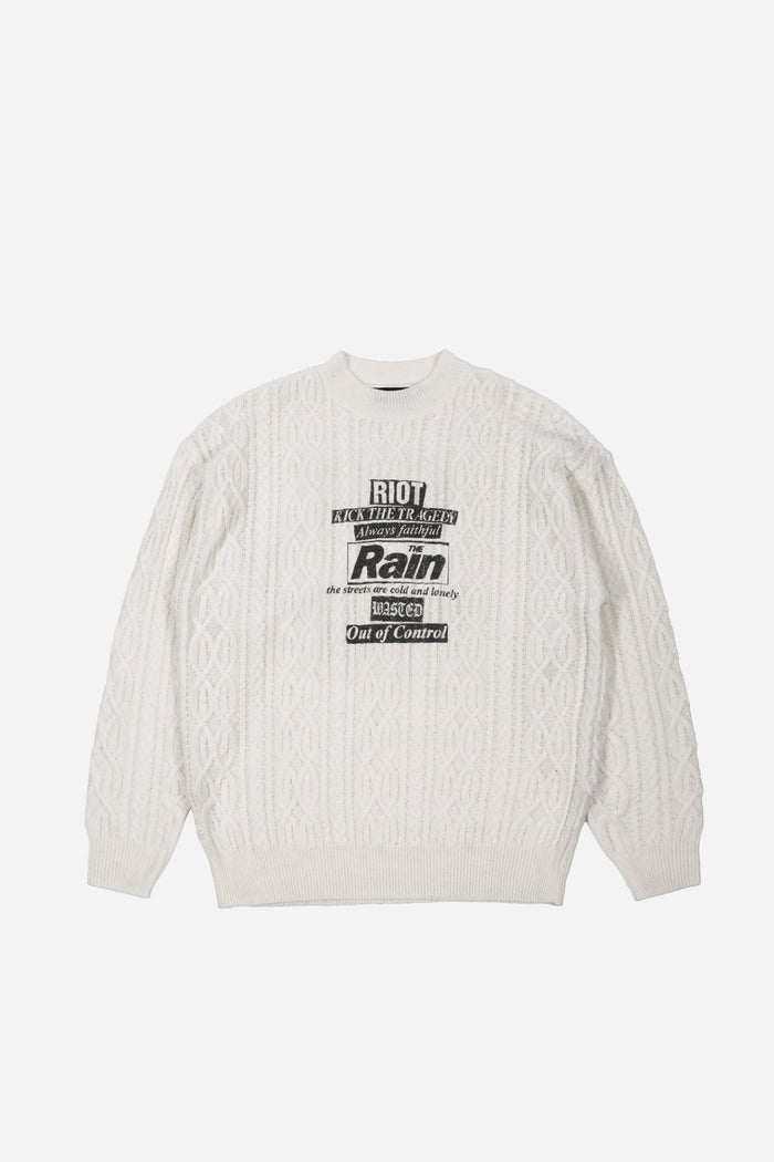 wasted Pull Cable Knit Rain