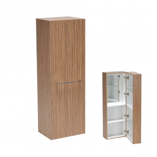 weber industries Armoire murale LOUNGE 5 tablettes + miroir intérieur / Décor Zebrano