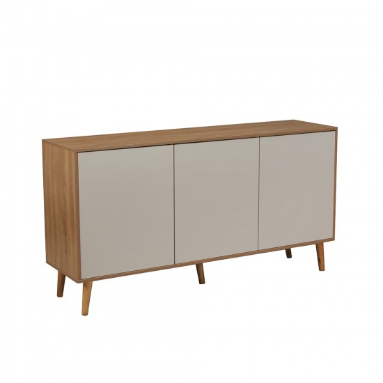 Weber Industries BAHUT NORWAY 3 PORTES / Décor Blanc Et Chêne Blanchi