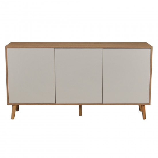 Weber Industries BAHUT NORWAY 3 PORTES / Décor Blanc Et Chêne Blanchi