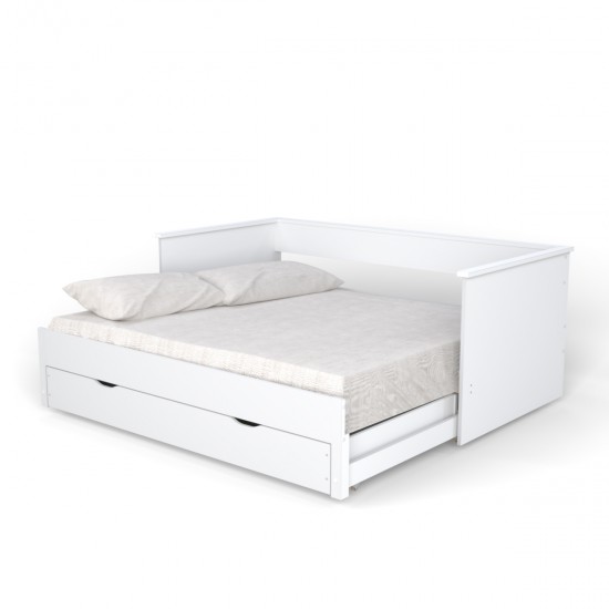 Weber Industries Banquette Extensible MONA 80x200 Cm + 2 Sommiers + 1 Tiroir / Blanc