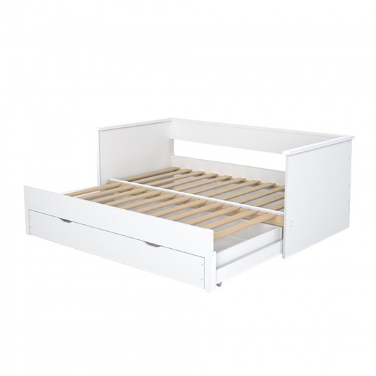 Weber Industries Banquette Extensible MONA 90x190 Cm + 2 Sommiers + 1 Tiroir / Blanc