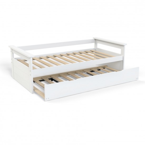 Weber Industries Banquette Gigogne TOLEDE 90x190 + 2 Sommiers + 1 Tiroir-lit / Blanc