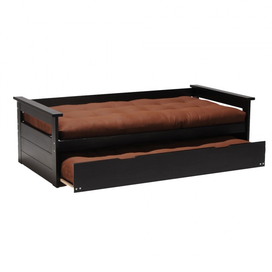 Weber Industries Banquette Gigogne TOLEDE 90x190 + 2 Sommiers + 1 Tiroir-lit / Noir