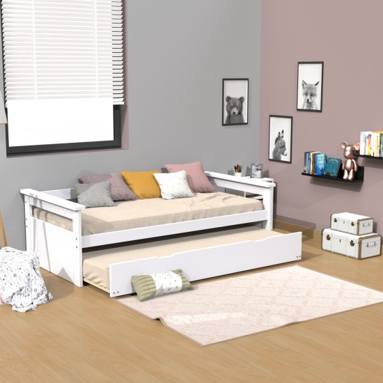 weber industries Banquette gigogne TOLEDE 90x190 + 2 sommiers + 1 tiroir-lit / Blanc