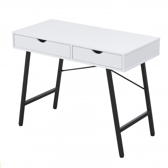 Weber Industries Bureau BOSTON 100 X 48 Cm/ Blanc Et Métal Noir