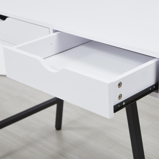 Weber Industries Bureau BOSTON 100 X 48 Cm/ Blanc Et Métal Noir