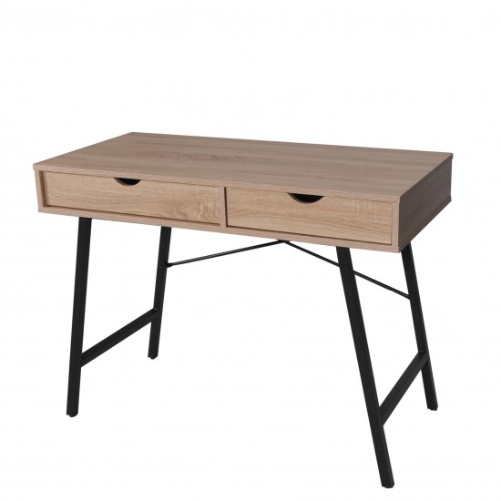 Weber Industries Bureau BOSTON 100x48cm / Décor Chêne Blanchi Et Métal Noir