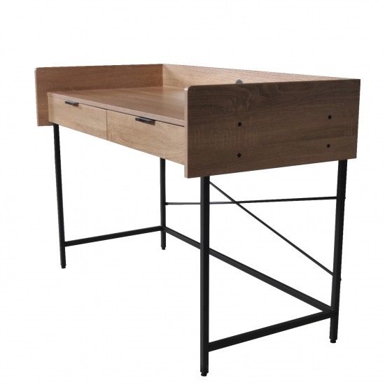 Weber Industries Bureau CAMPUS 123x54cm / Décor Chêne Blanchi Et Métal Noir