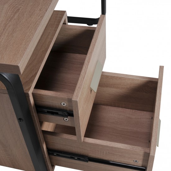 Weber Industries Bureau PEARL 120x60cm / Décor Chêne Blanchi Et Métal Noir