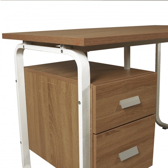 Weber Industries Bureau PEARL 120x60cm / Décor Chêne Blanchi Et Métal Blanc