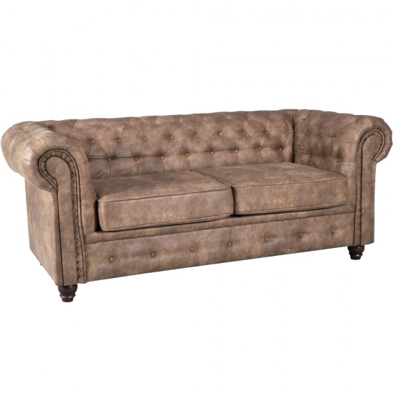 Weber Industries Canapé CHESTERFIELD 2 Places / Marron Vieilli