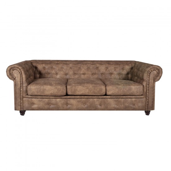Weber Industries Canapé CHESTERFIELD 3 Places / Marron Vieilli