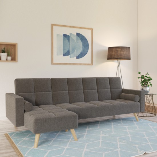 weber industries Canapé d'angle convertible gauche ASGARD / GRIS