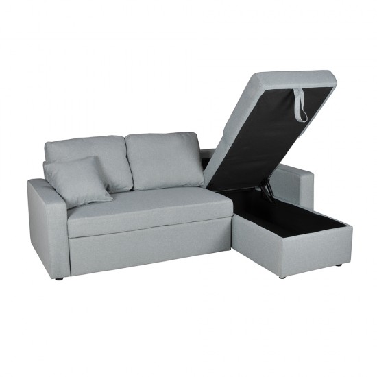 Weber Industries Canapé D'angle ODEON Convertible Coffre Et Réversible / Gris Clair
