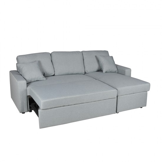 Weber Industries Canapé D'angle ODEON Convertible Coffre Et Réversible / Gris Clair