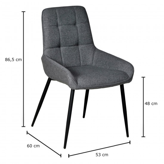 Weber Industries Chaise De Salle à Manger ARTY/ Gris Foncé