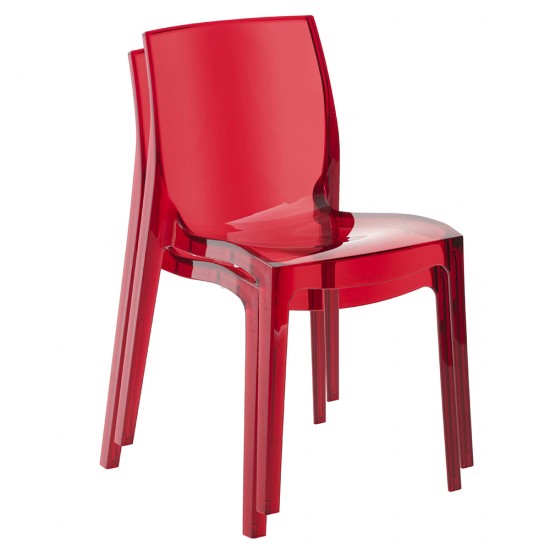 Weber Industries Chaise JEWEL Empilable / Rouge Transparent