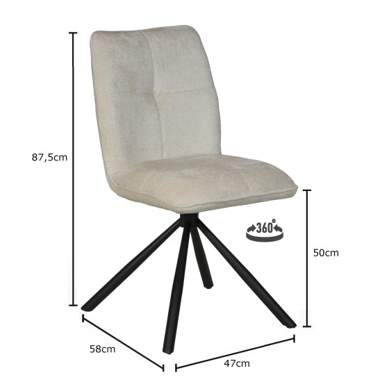 Weber Industries Chaise Pivotante De Salle à Manger CORTINA / Beige