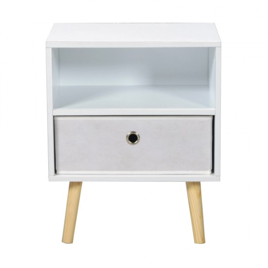 Weber Industries Chevet + 1 Tiroir Tissu INDIANA / Blanc