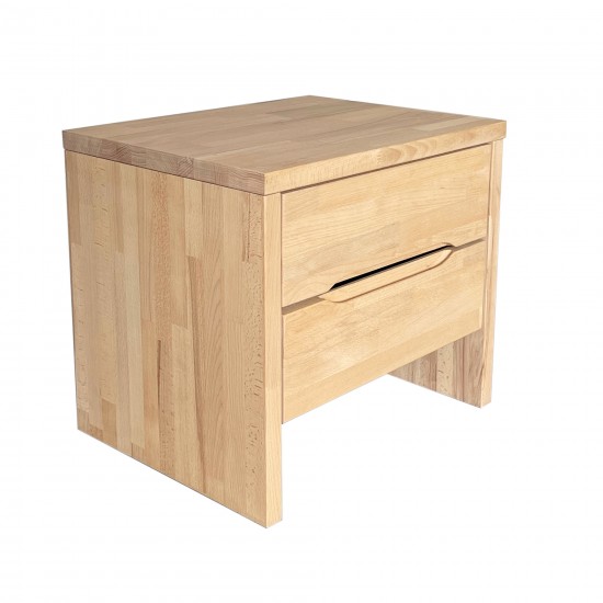 Weber Industries Chevet 2 Tiroirs 35x45x40 Cm/ Hêtre Massif Huilé