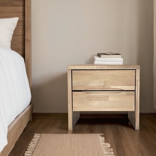 weber industries Chevet 2 tiroirs 35x45x40 cm/ Hêtre massif huilé