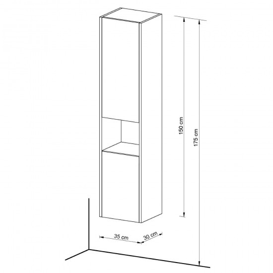 Weber Industries Colonne De Rangement 2 Portes VESNA / Décor Chêne Blanchi
