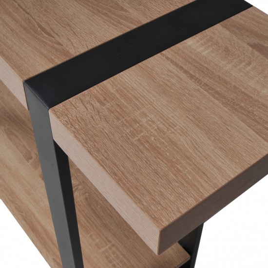 Weber Industries Console SINTRA 120X30 Cm / Décor Chêne Blanchi Et Métal Noir